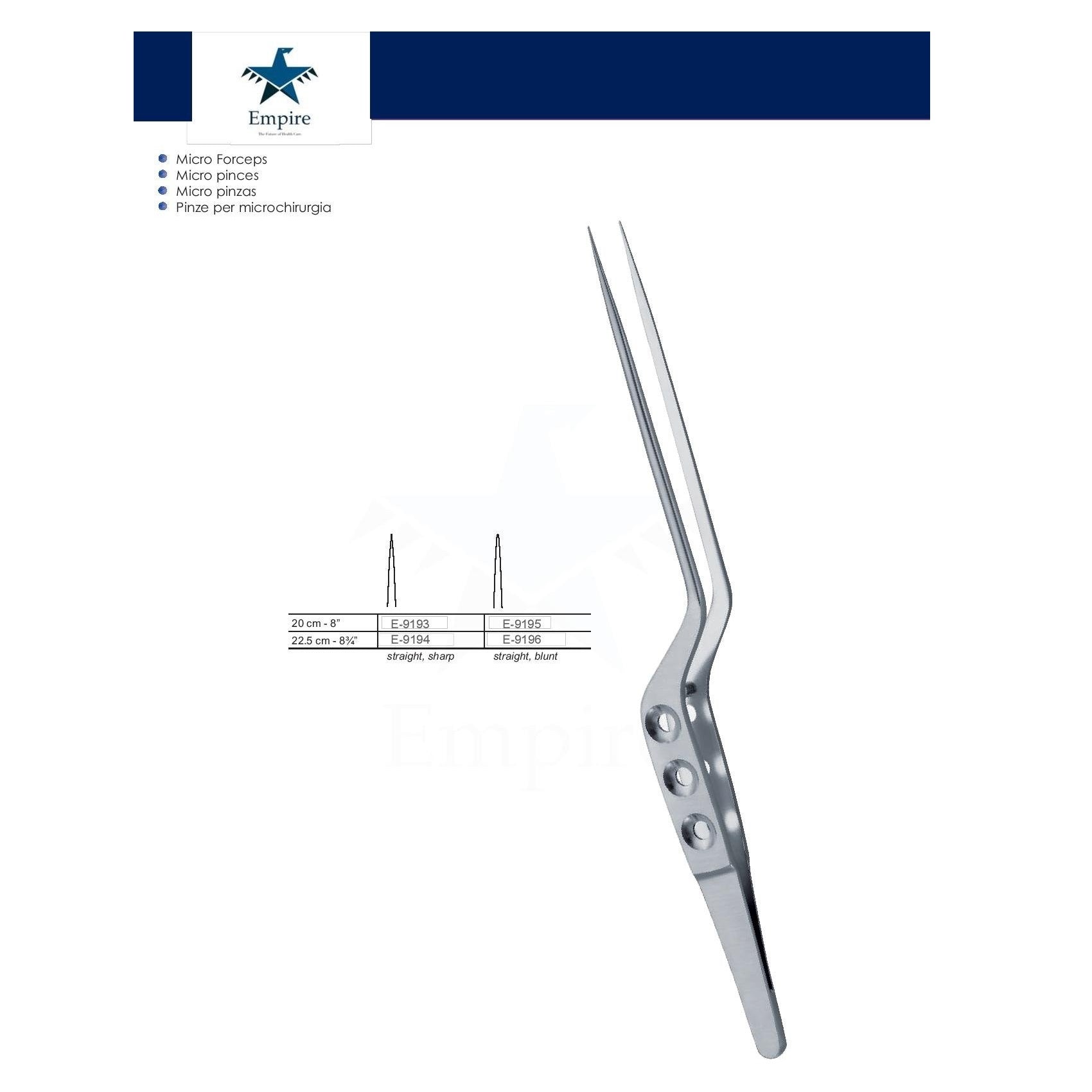 Empire's German Stainless Micro-Surgery Dissecting Forceps (Re-Useable) various sizes - Surgical instruments company