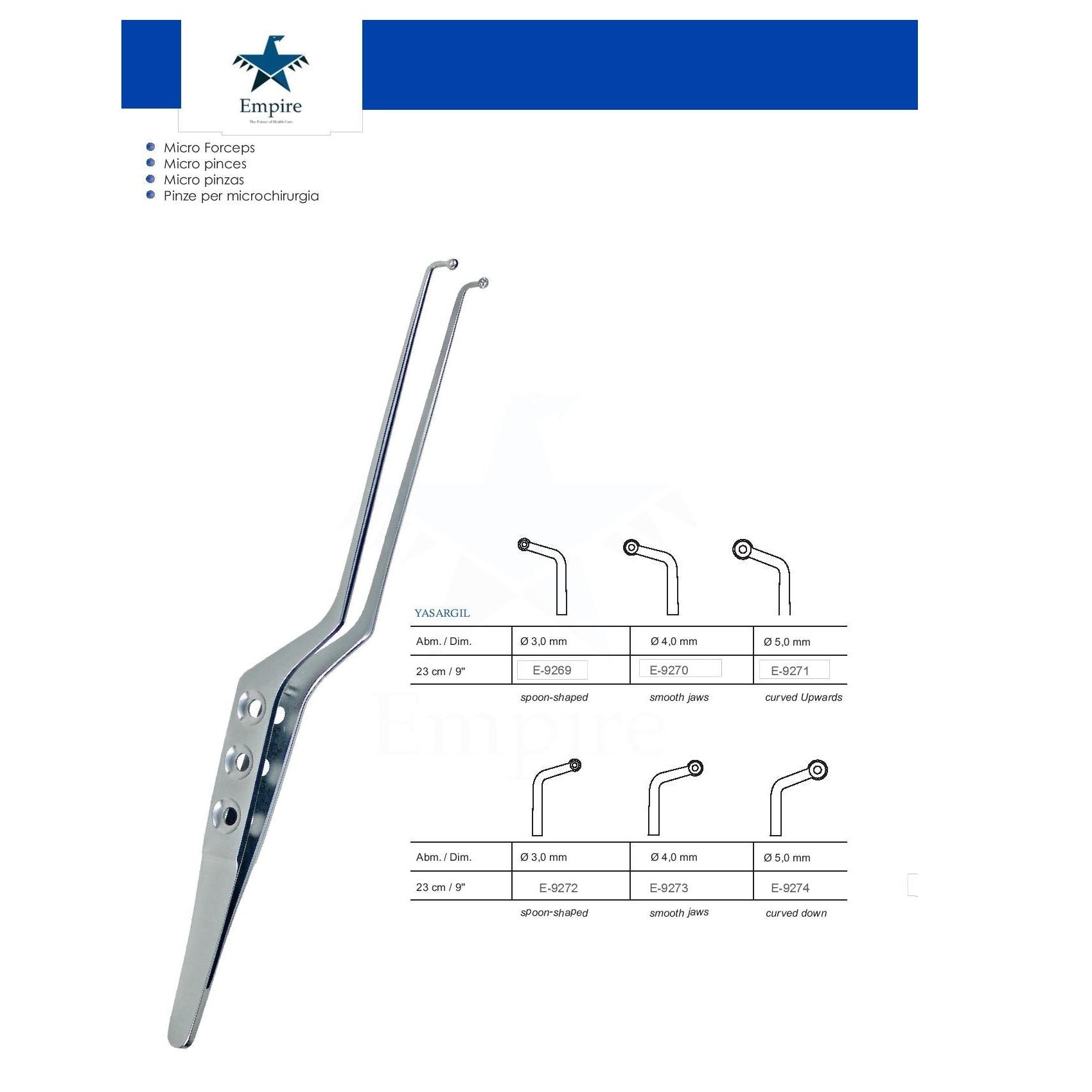 Empire's German Stainless Micro-Surgery Dissecting Forceps (Re-Useable) various sizes - Surgical instruments company