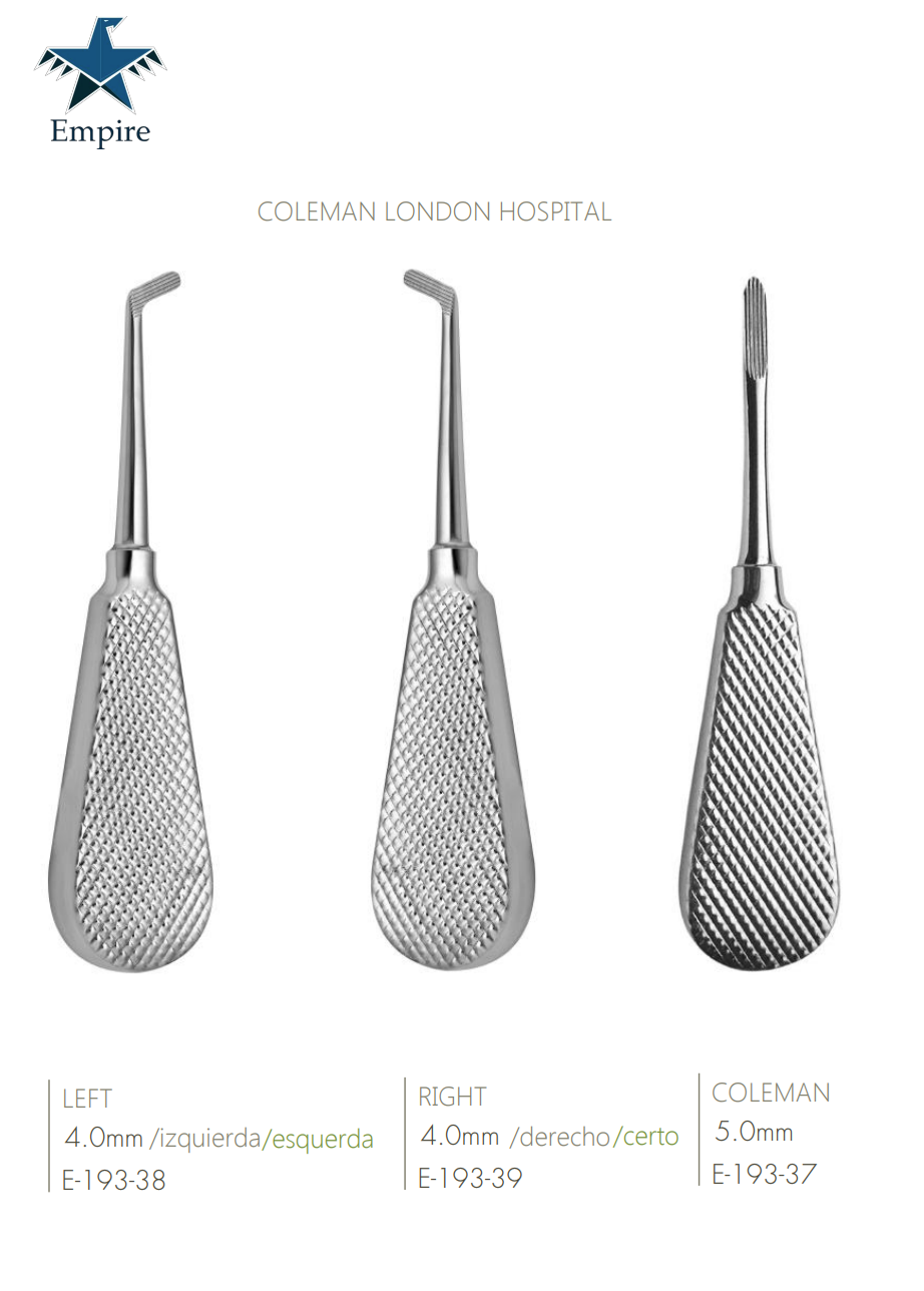 Empire's German Stainless Dental Root Surgery Elevator - COLEMAN LONDON HOSPITAL - Surgical instruments company