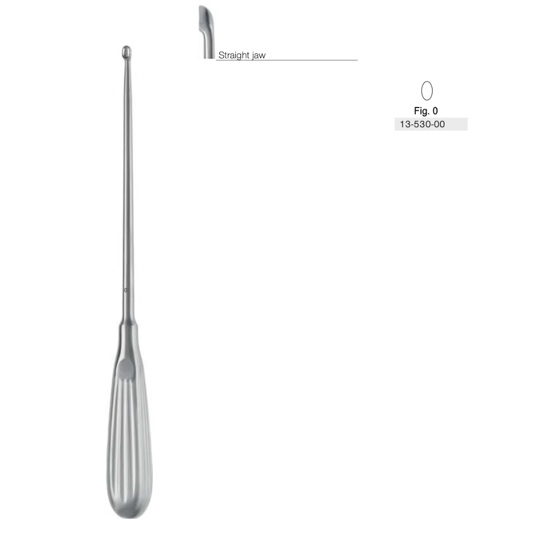 Hip Revision Instruments Volkmann Bone Curette Length 25cm Blade width Straight Jaw - Surgical instruments company