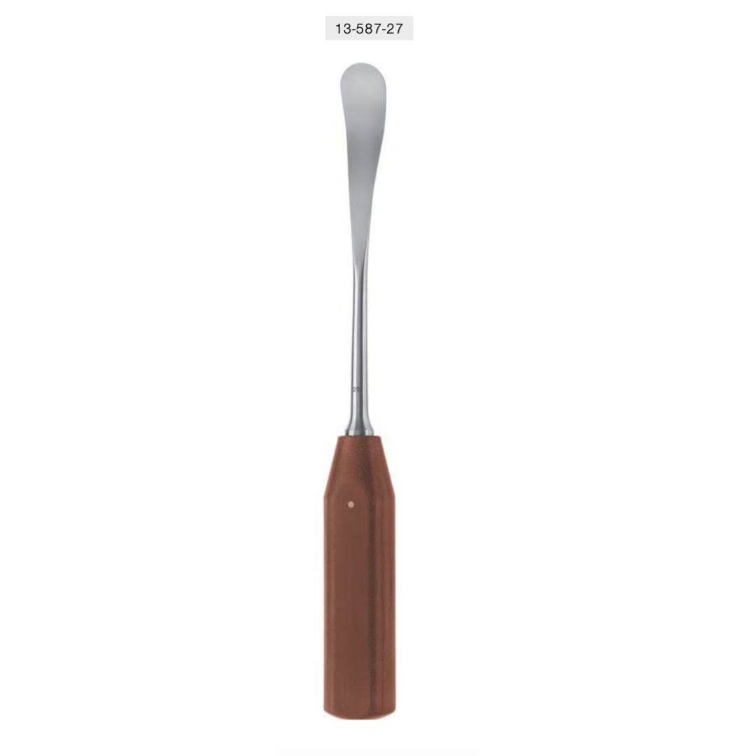 German Hip Raspatory Elevator, 21mm Blade Size With Tufnol Handle 27.5cm/10" length - Surgical instruments company