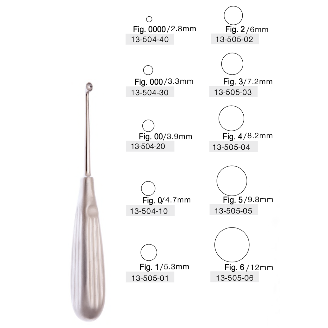 German Bruns Bone Curette 17cm Oval Shape Various Sizes - Surgical instruments company